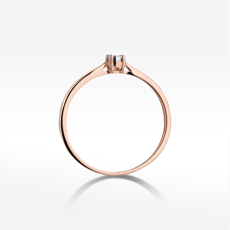 Pierścionek W0461 Diament 0,01ct różowe złoto