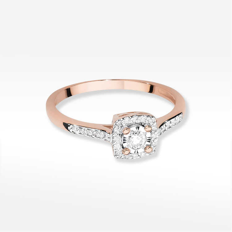 Pierścionek W0462 Diament Laboratoryjny 0,21ct różowe złoto