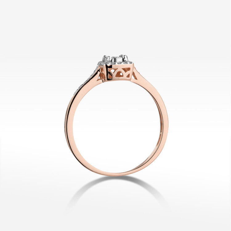 Pierścionek W0462 Diament Laboratoryjny 0,21ct różowe złoto