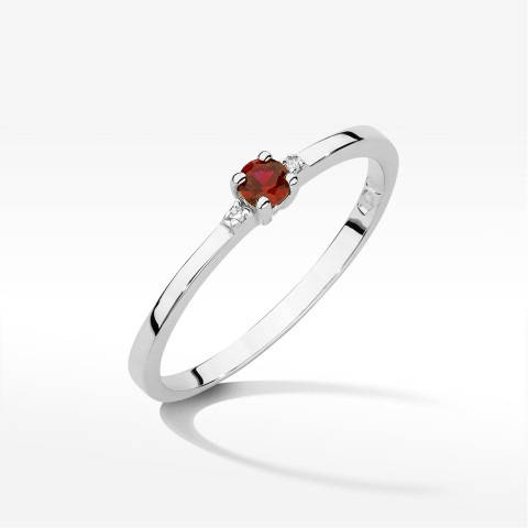 Pierścionek W0464 Rubin 0,15ct białe złoto