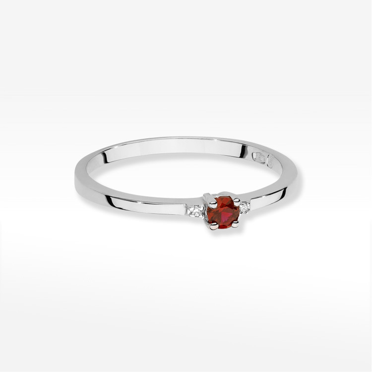 Pierścionek W0464 Rubin 0,15ct białe złoto