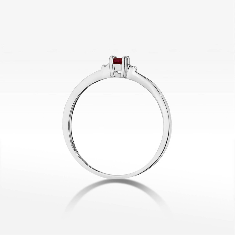 Pierścionek W0464 Rubin 0,15ct białe złoto