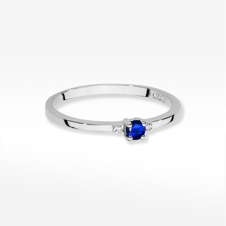 Pierścionek W0464 Szafir 0,15ct białe złoto