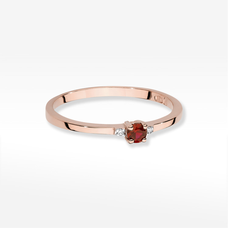 Pierścionek W0464 Rubin 0,15ct różowe złoto