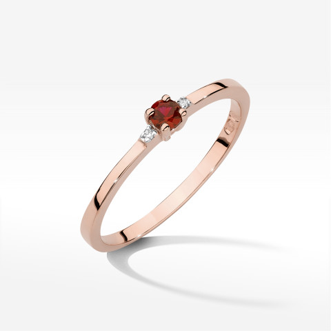 Pierścionek W0464 Rubin 0,15ct różowe złoto