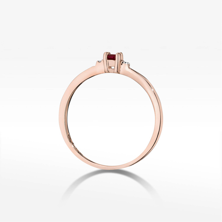 Pierścionek W0464 Rubin 0,15ct różowe złoto