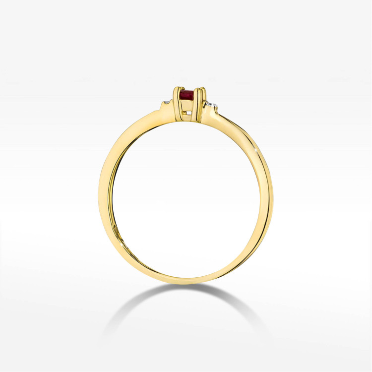 Pierścionek W0464 Ametyst 0,10ct żółte złoto