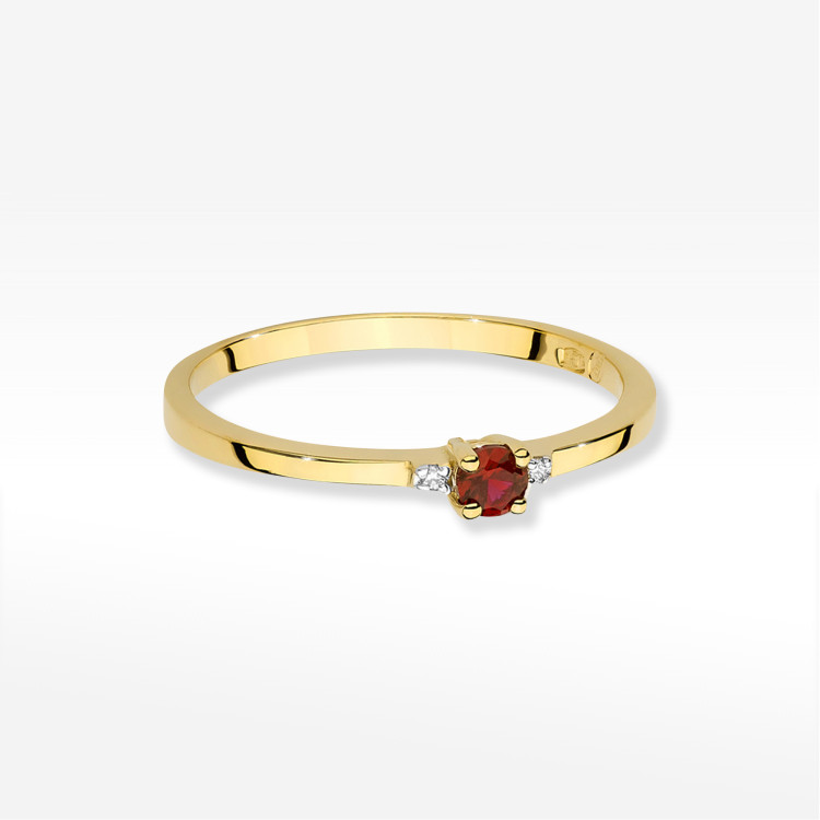Pierścionek W0464 Rubin 0,15ct żółte złoto