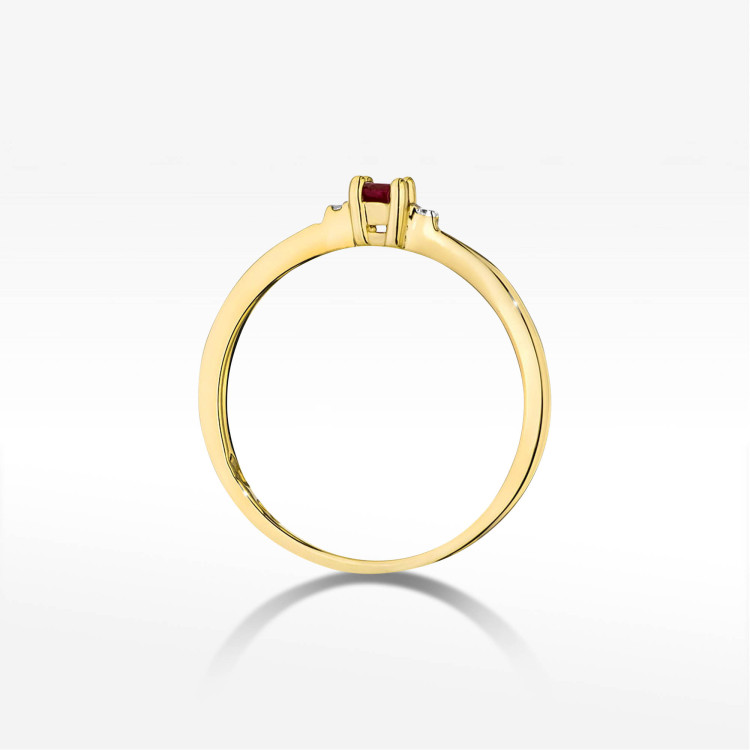 Pierścionek W0464 Rubin 0,15ct żółte złoto