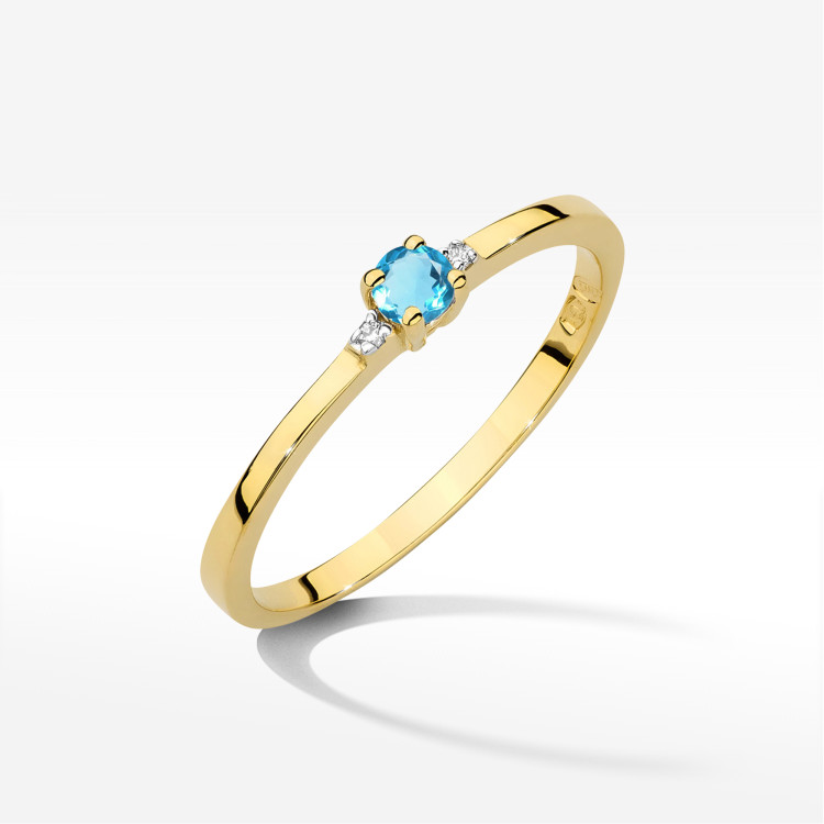 Pierścionek W0464 Topaz Swiss 0,15ct żółte złoto