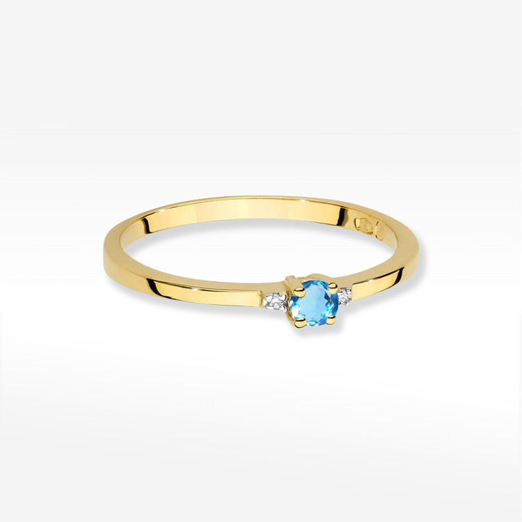 Pierścionek W0464 Topaz Swiss 0,15ct żółte złoto