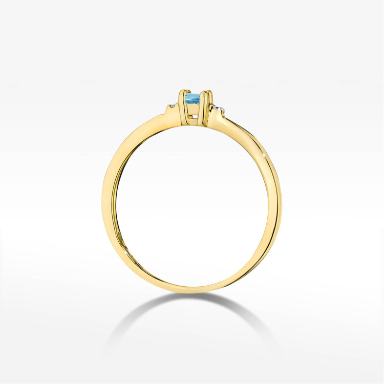 Pierścionek W0464 Topaz Swiss 0,15ct żółte złoto