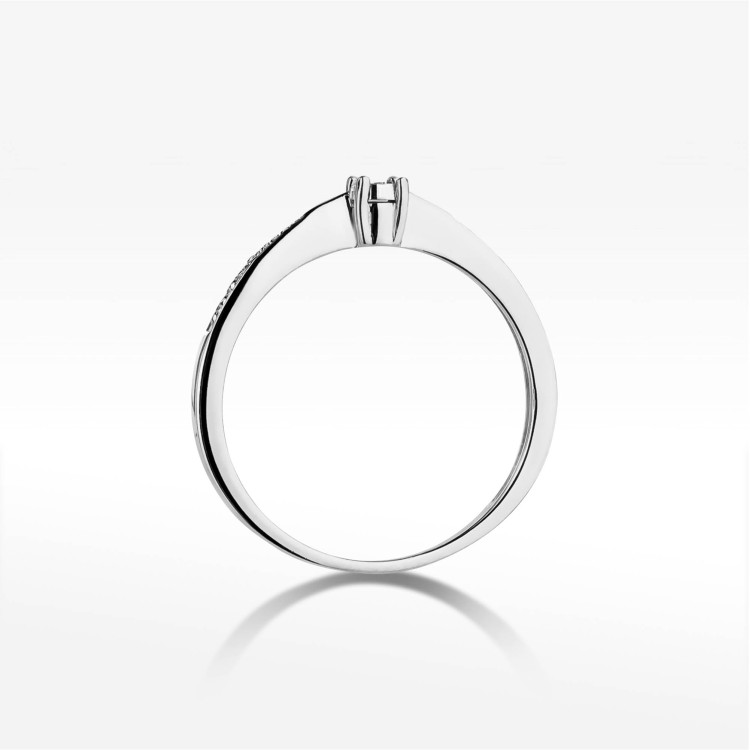 Pierścionek z białego złota z diamentami  - próba 585 0,02CT PV-236B