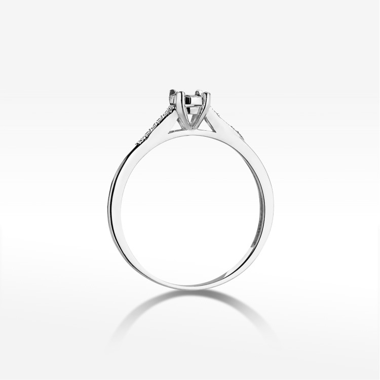 Pierścionek z białego złota z diamentami  - próba 585 0,11CT W-466B