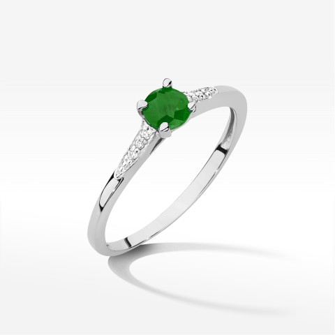 Pierścionek W0466 Szmaragd 0,33ct białe złoto