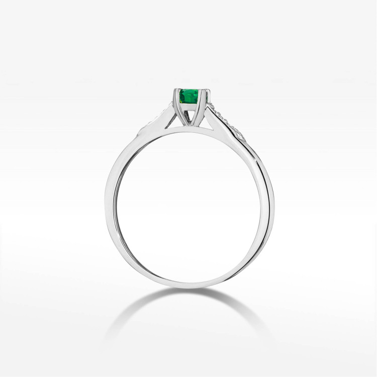 Pierścionek W0466 Szmaragd 0,33ct białe złoto