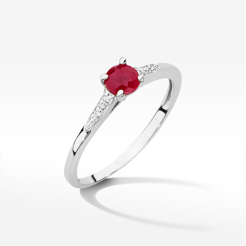 Pierścionek W0466 Rubin 0,33ct białe złoto