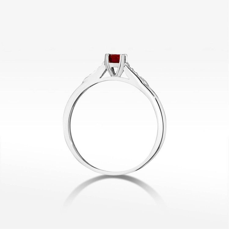 Pierścionek W0466 Rubin 0,33ct białe złoto