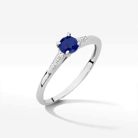 Pierścionek W0466 Szafir 0,33ct białe złoto