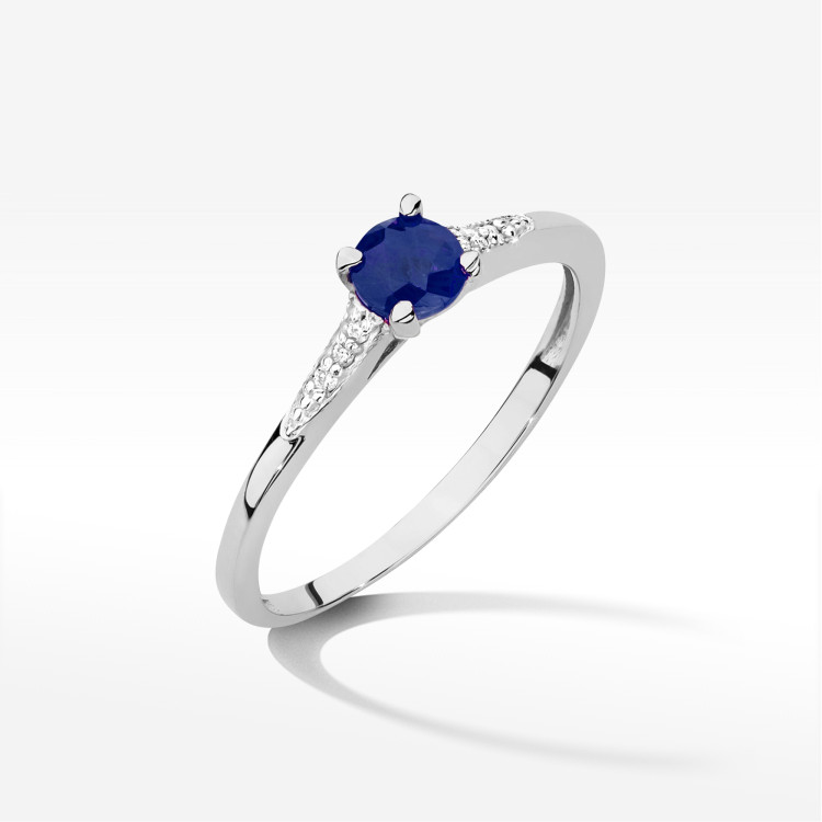 Pierścionek W0466 Szafir 0,33ct białe złoto