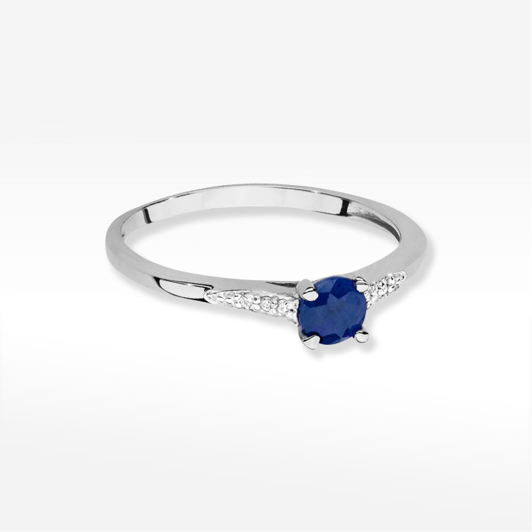 Pierścionek W0466 Szafir 0,33ct białe złoto