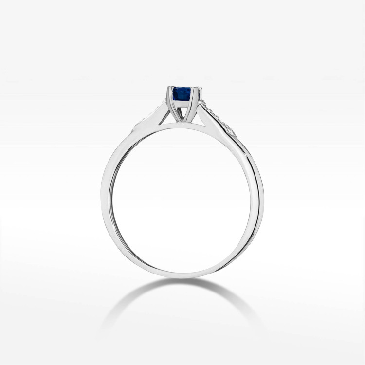 Pierścionek W0466 Szafir 0,33ct białe złoto