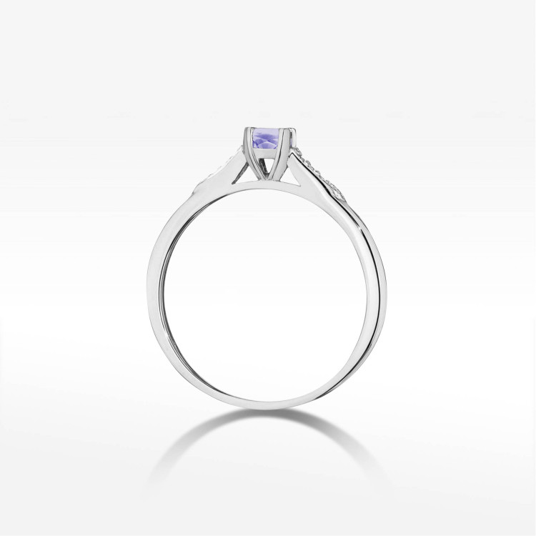 Pierścionek W0466 Tanzanit 0,38ct białe złoto