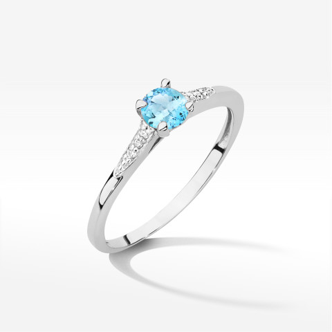 Pierścionek z białego złota z topazem Swiss - próba 585 0,41CT w0466.B3.TOB.01