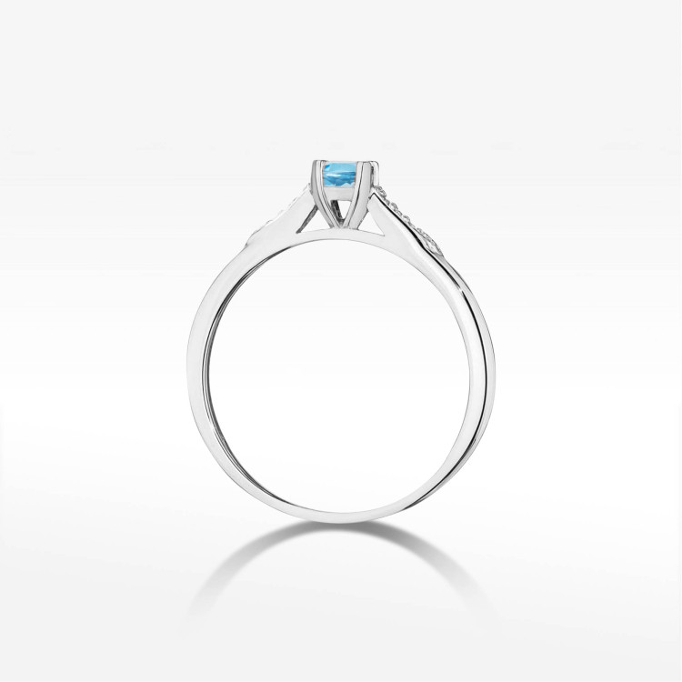 Pierścionek z białego złota z topazem Swiss - próba 585 0,41CT w0466.B3.TOB.01