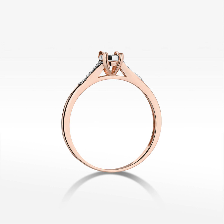 Pierścionek W0466 Diament 0,11ct różowe złoto