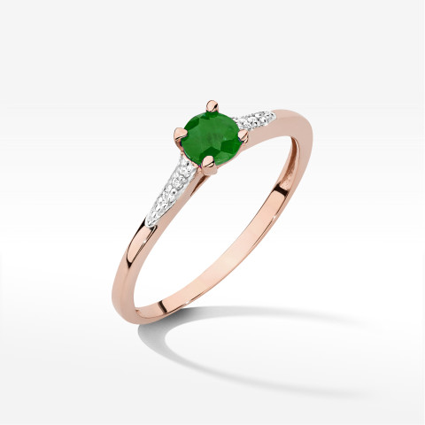 Pierścionek W0466 Szmaragd 0,33ct różowe złoto