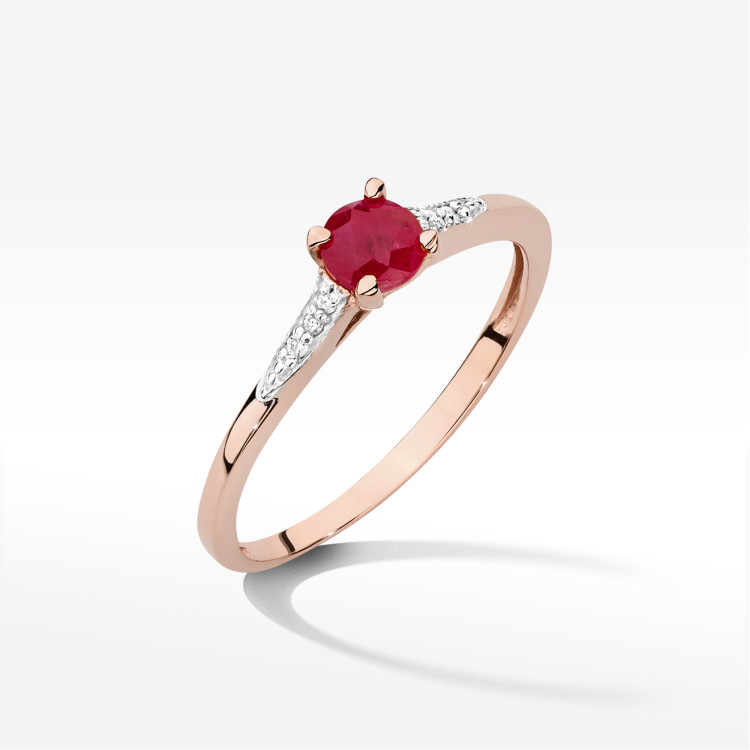 Pierścionek W0466 Rubin 0,33ct różowe złoto