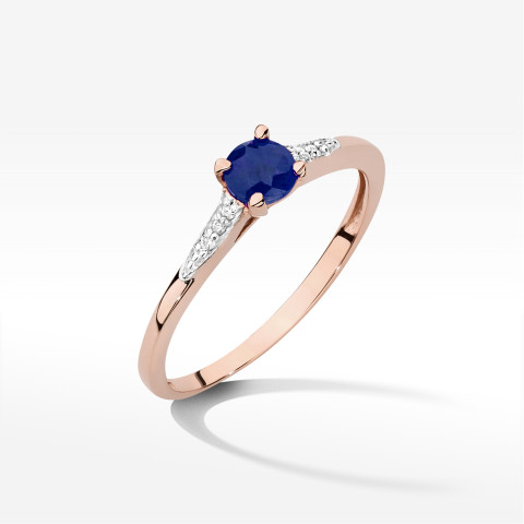 Pierścionek W0466 Szafir 0,33ct różowe złoto