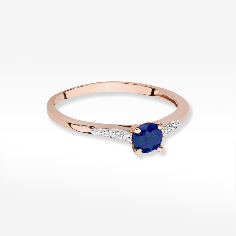 Pierścionek W0466 Szafir 0,33ct różowe złoto