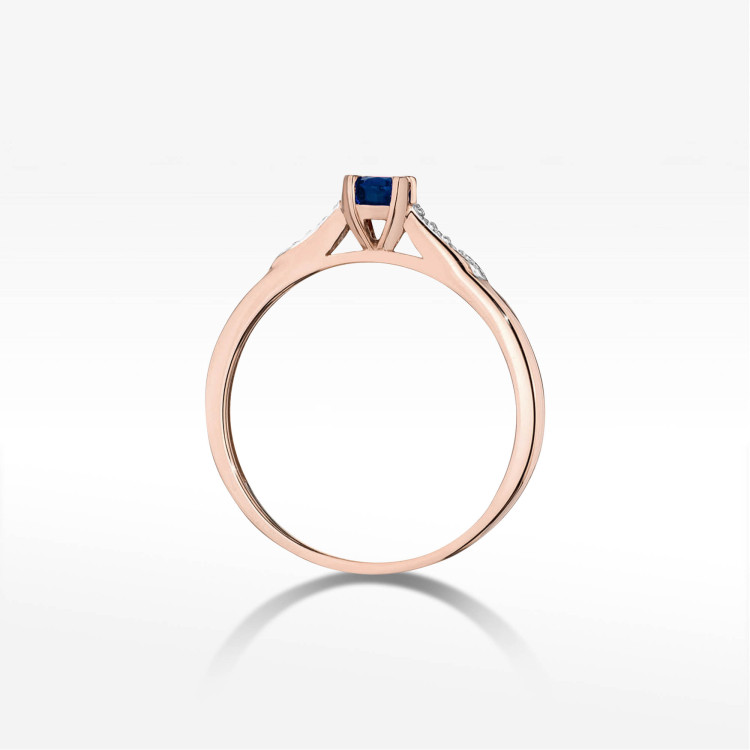 Pierścionek W0466 Szafir 0,33ct różowe złoto