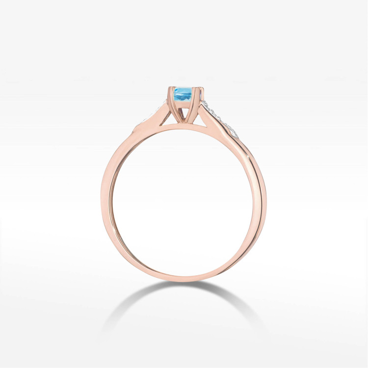 Pierścionek z różowego złota z topazem Swiss - próba 585 0,41CT w0466.R3.TOB.01