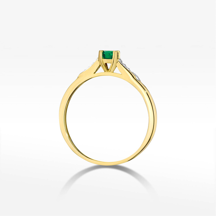 Pierścionek W0466 Szmaragd 0,33ct żółte złoto
