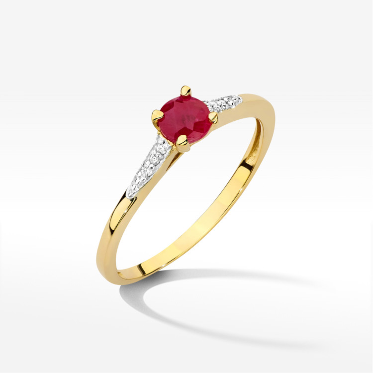 Pierścionek W0466 Rubin 0,33ct żółte złoto
