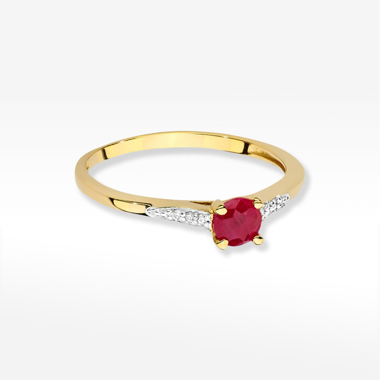 Pierścionek W0466 Rubin 0,33ct żółte złoto