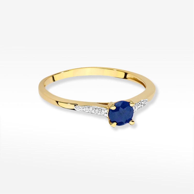 Pierścionek W0466 Szafir 0,33ct żółte złoto