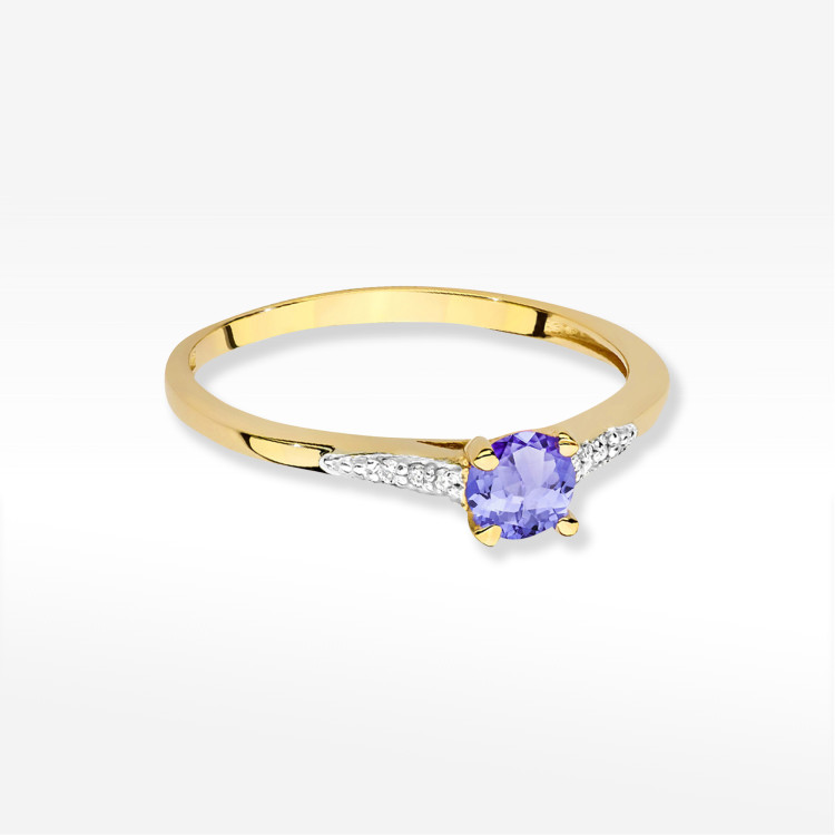 Pierścionek W0466 Tanzanit 0,38ct żółte złoto
