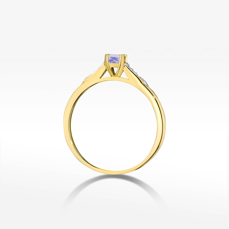 Pierścionek W0466 Tanzanit 0,38ct żółte złoto