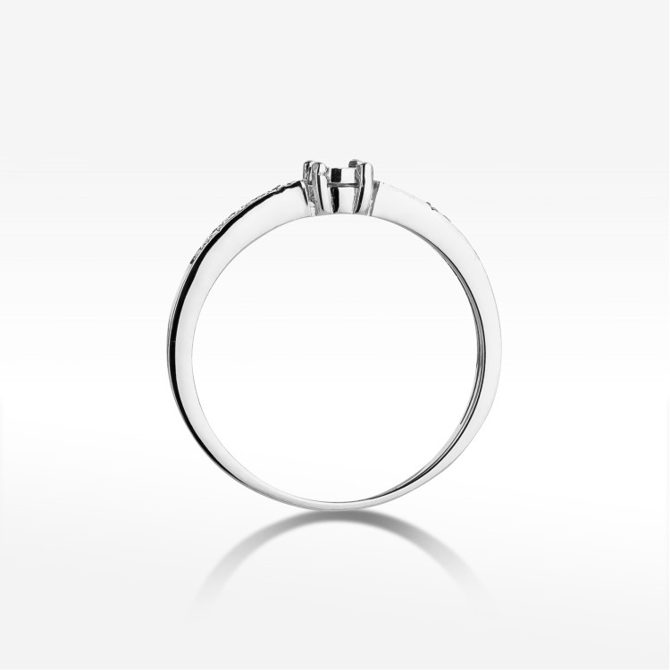 Pierścionek z białego złota z diamentami  - próba 585 0,07CT W-467B