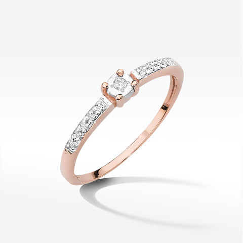 Pierścionek W0467 Diament 0,07ct różowe złoto