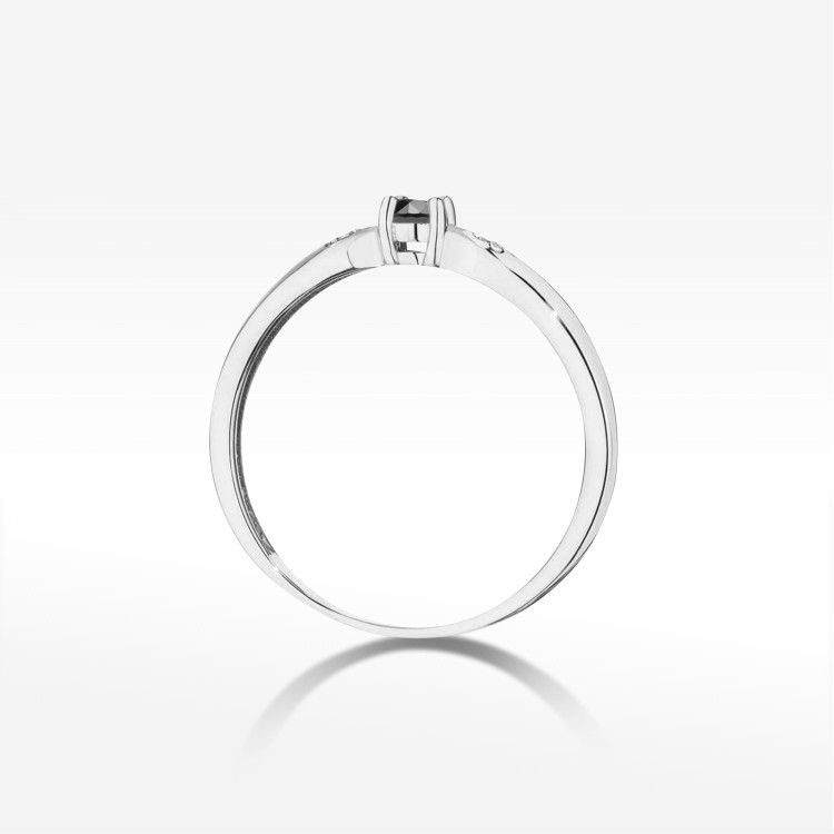 Pierścionek PV-173 Czarny diament 0,12ct białe złoto