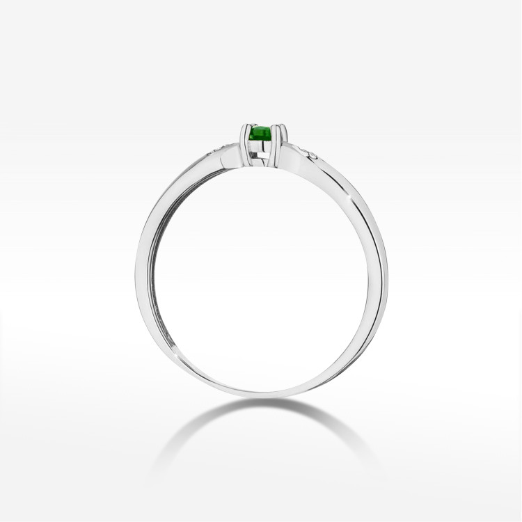 Pierścionek PV-173 Szmaragd 0,15ct białe złoto