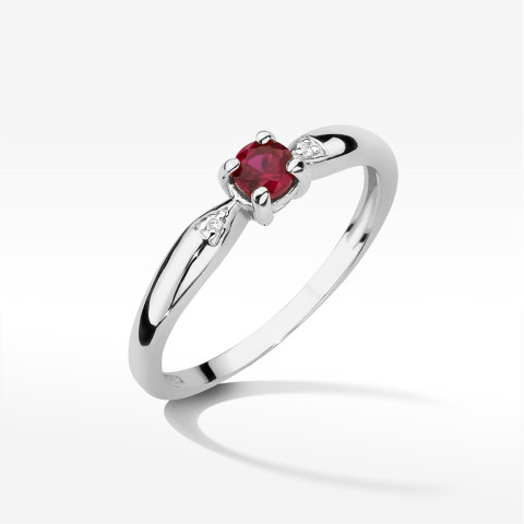 Pierścionek PV-173 Rubin 0,15ct białe złoto