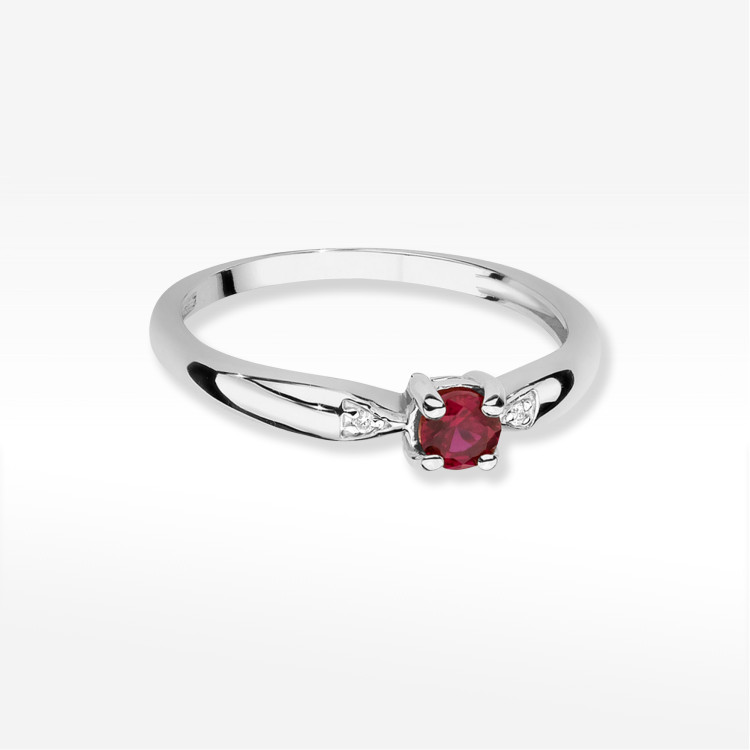 Pierścionek PV-173 Rubin 0,15ct białe złoto