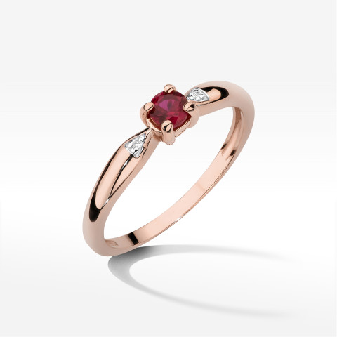 Pierścionek PV-173 Rubin 0,15ct różowe złoto