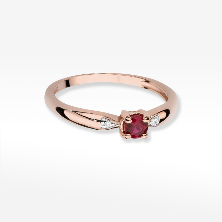 Pierścionek PV-173 Rubin 0,15ct różowe złoto